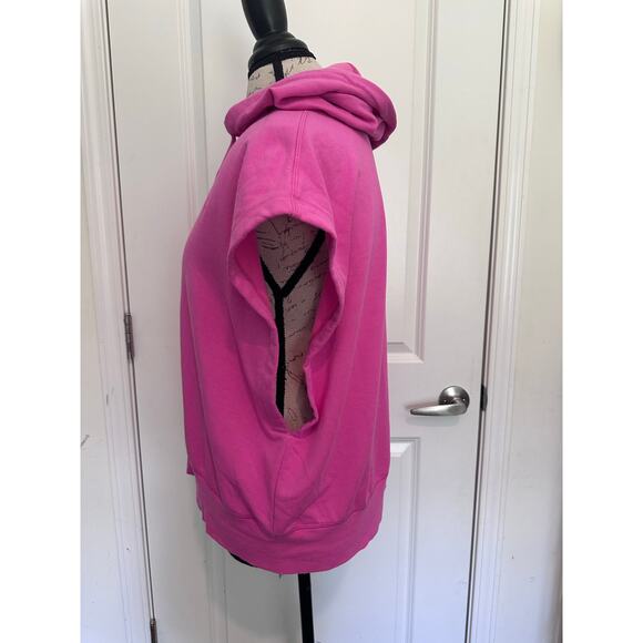 Champion Women sz XL Hot Pink Oversized Sleeveless Sweatshirt Hoodie Gym Comfort - Picture 3 of 10
